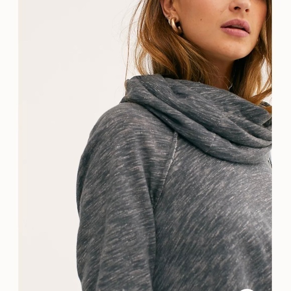 Free People Beach Cocoon Cowl Long Sleeve Slouchy Pullover Top Grey One Body - Picture 3 of 15